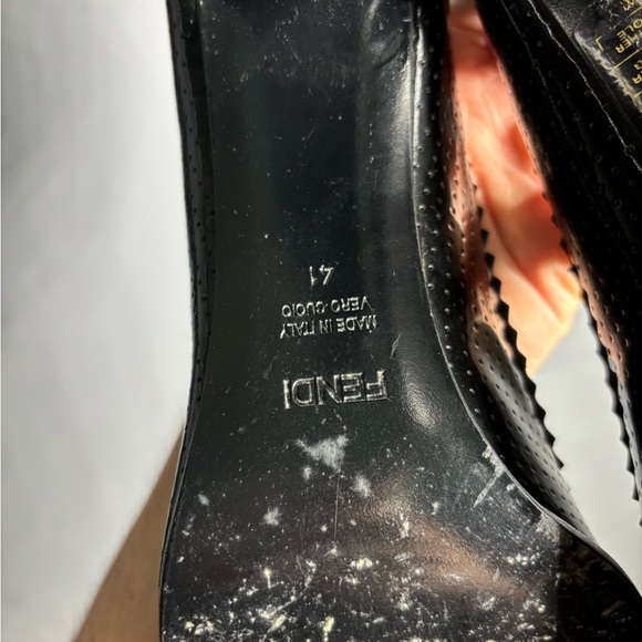 Fendi Patent Leather Peep Toe Heels Womens Size EU 41 - Picture 6 of 8